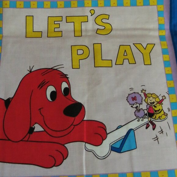 Vintage Cranston Clifford Red Dog Baby Soft Book Fabric Wall Panel Quilt To Sew - Picture 6 of 7